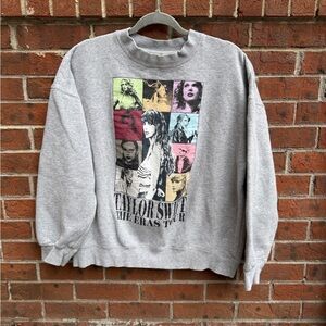Taylor Swift Eras Sweatshirt Gray Size Large